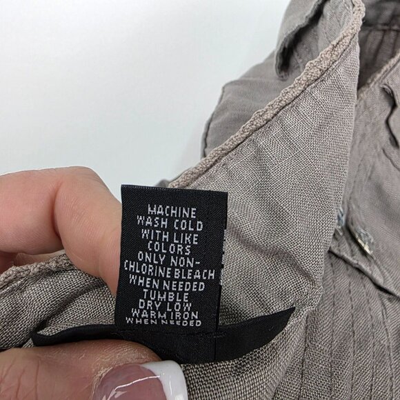 INC International Concepts Linen Wide Leg Pants Size 8 Gray Beachy Boho Classic - Picture 9 of 14